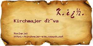 Kirchmajer Éva névjegykártya